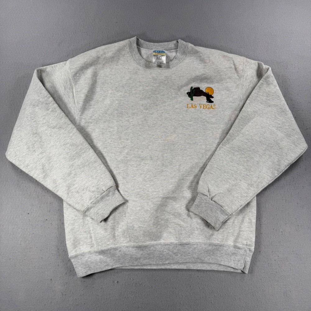 Vintage Tuff Threads Las Vegas Wolf Desert Embroidered Sweatshirt Gray Mens M